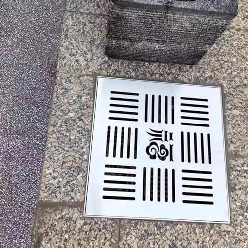 Grille de drainage avec base et plaque de recouvrement d'égout pour jardin, 60x30x3 cm