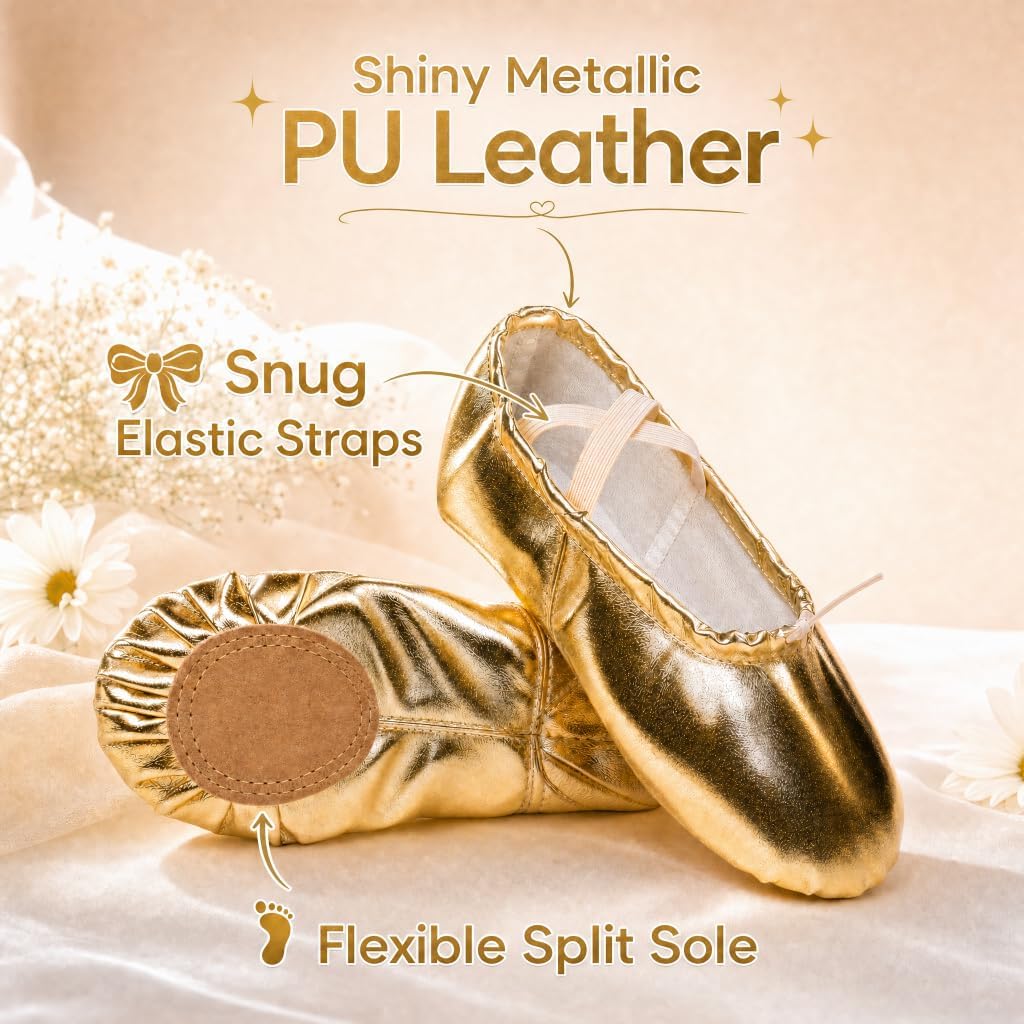 MSMAX Ballet Shoes for Girls Toddler Boys Split Sole Dance Slipper for Toddler/Little Kid/Big Kid