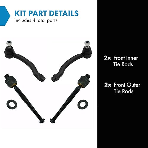 Vista 95 de TRQ - Juego de barras de acoplamiento delanteras interiores y exteriores