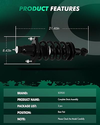 Miniatura 6 de Scitoo Rápido completo amortiguador montaje amortiguador ajuste 2007 2008 2009 2010 2011 para Honda CR-V (par trasero)
