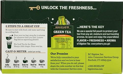 Miniatura 169 de Bigelow Tea Té verde bigelow con bolsas de té de limón con cafeína Caja de 20 contar - Paquete de 6
