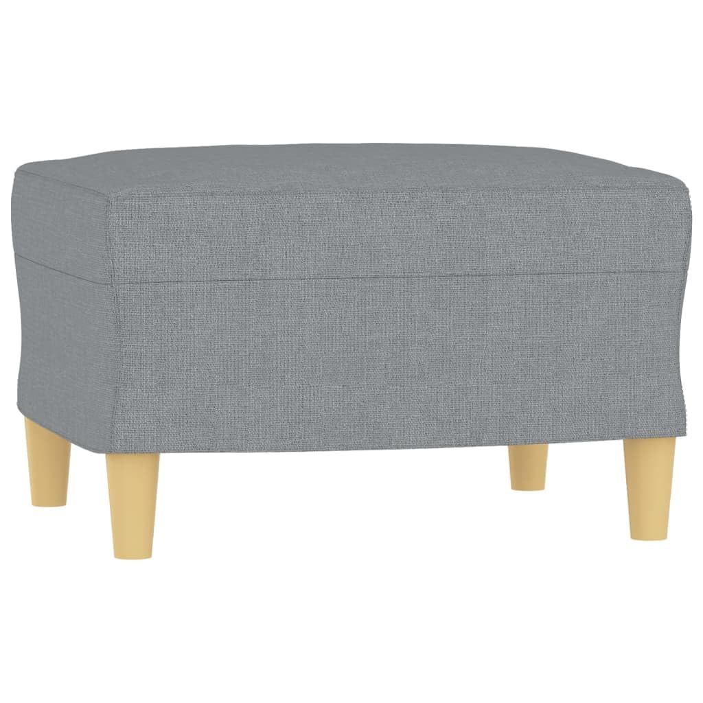 GuyAna Sofá de 3 plazas con Taburete de Tela Gris Claro 180 cm Sofa Chaise Longue Barato Sofa Tres Plazas