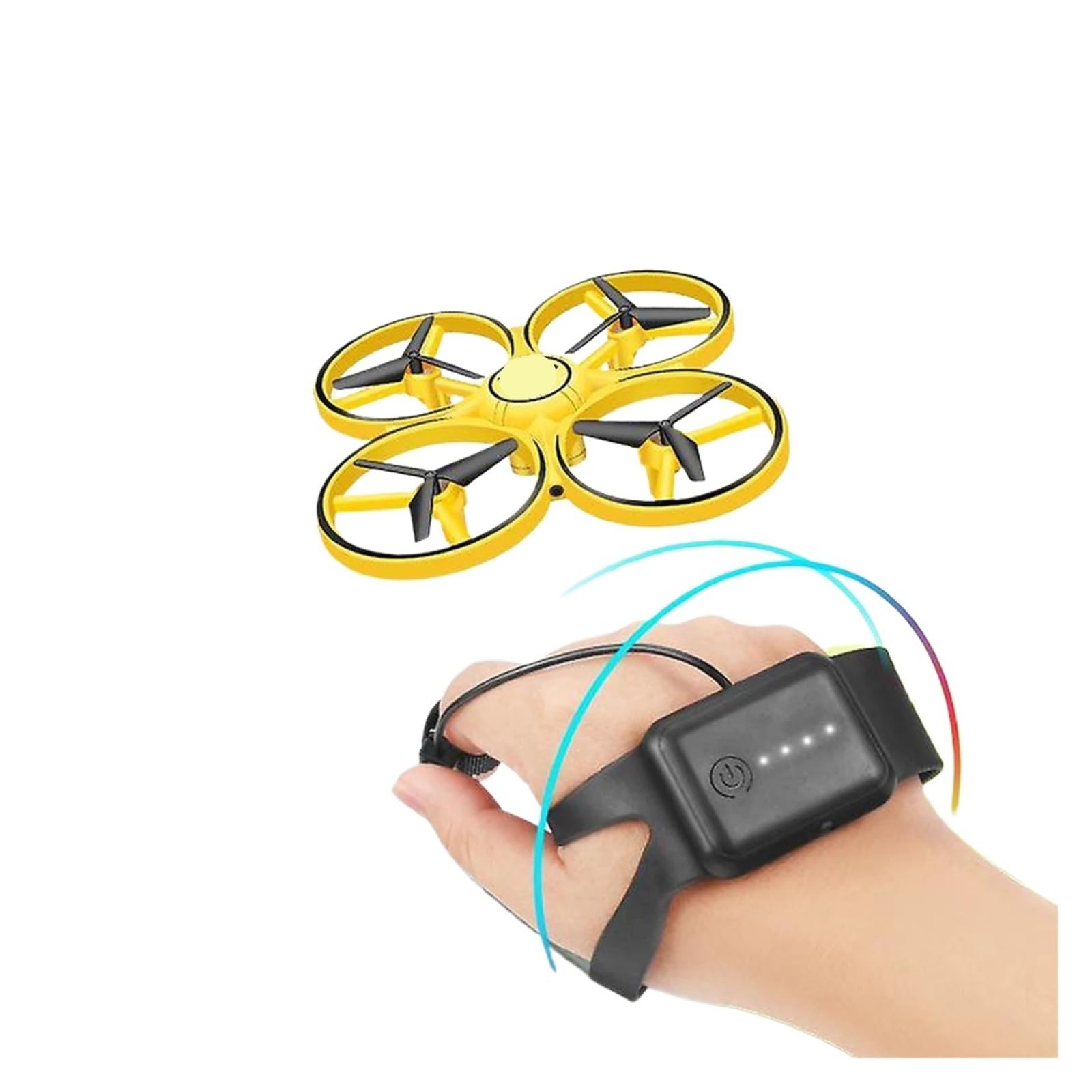 Drone con anticolisión por Infrarrojos y Luces LED, cuadricóptero RC con Sensor for Vuelo en Interiores y Entrenamiento.