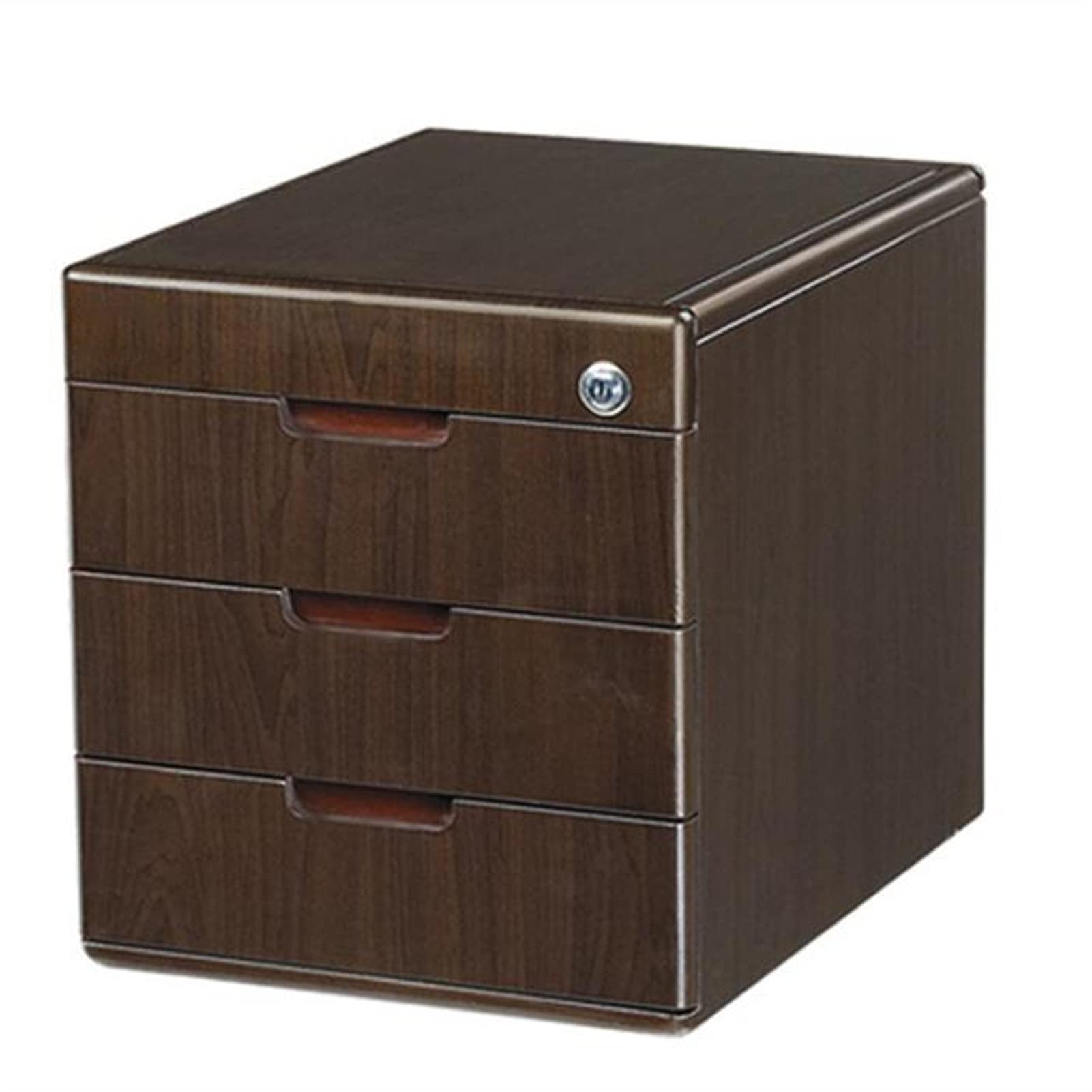 Organizador de Archivos de Madera de 4 Bandejas y Cajón Marrón