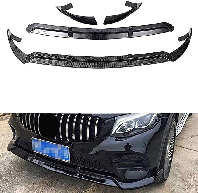 WangSiweABS Car Front Bumper Lip Spoiler Splitter, for Benz Glc X253 2016-2019 Front Bumper Splitter Lip Body Kit Diffuser Spoiler