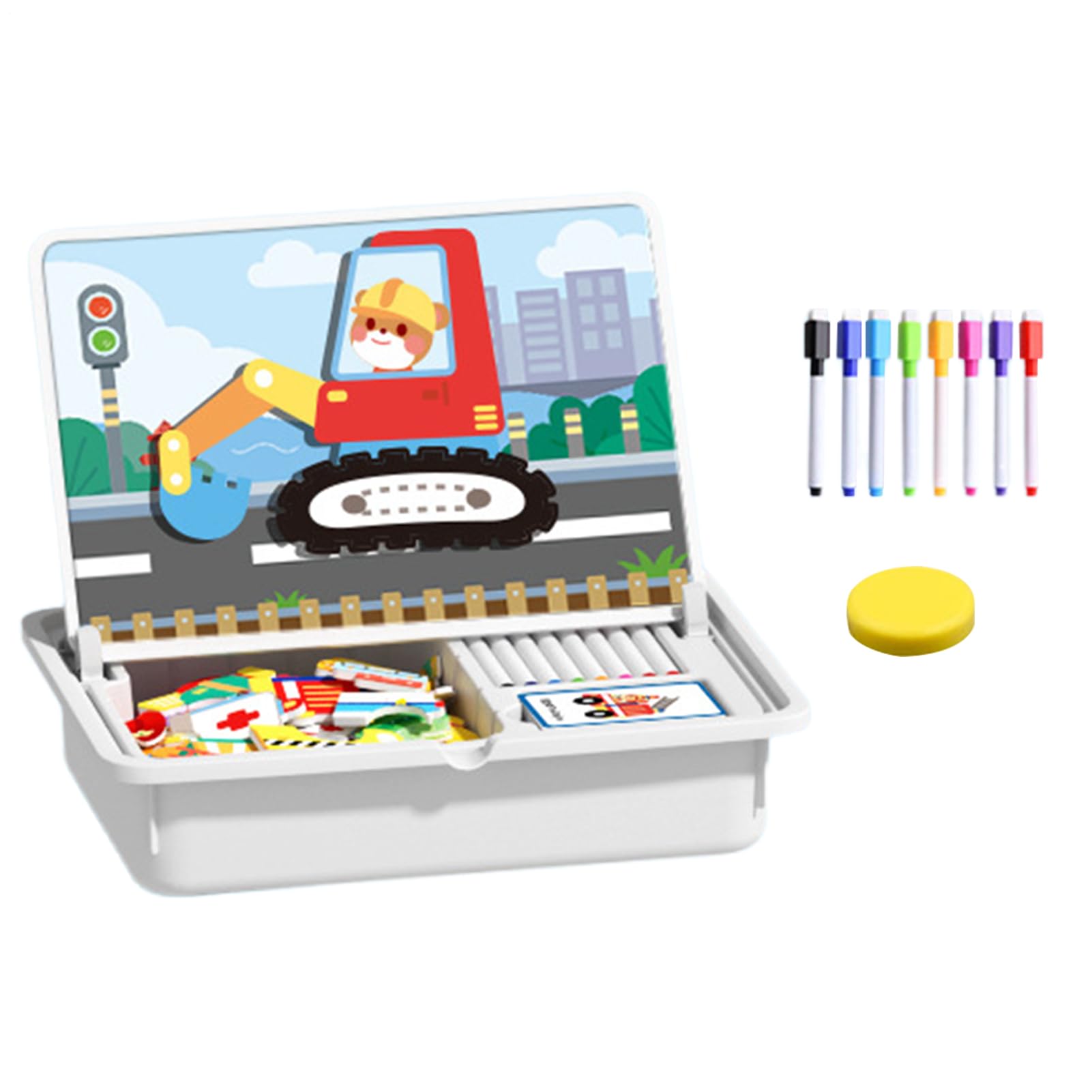 Lernspielzeug für Kinder mit Magnetpuzzle, doppelseitige Kombination