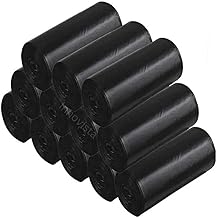 Polyethylene Premium Garbage Bags 180 Pcs - Medium Size 19 x 21 Inches|Leakproof|Odour Free|Strong Garbage Bags Medium Size - Pack of 6|30 Pieces Each, Black