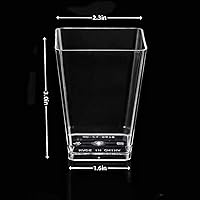 Vista 3 de Tazas de postre cuadradas transparentes de 5 onzas (50 tazas de postre+50 tapas+50 cucharas)