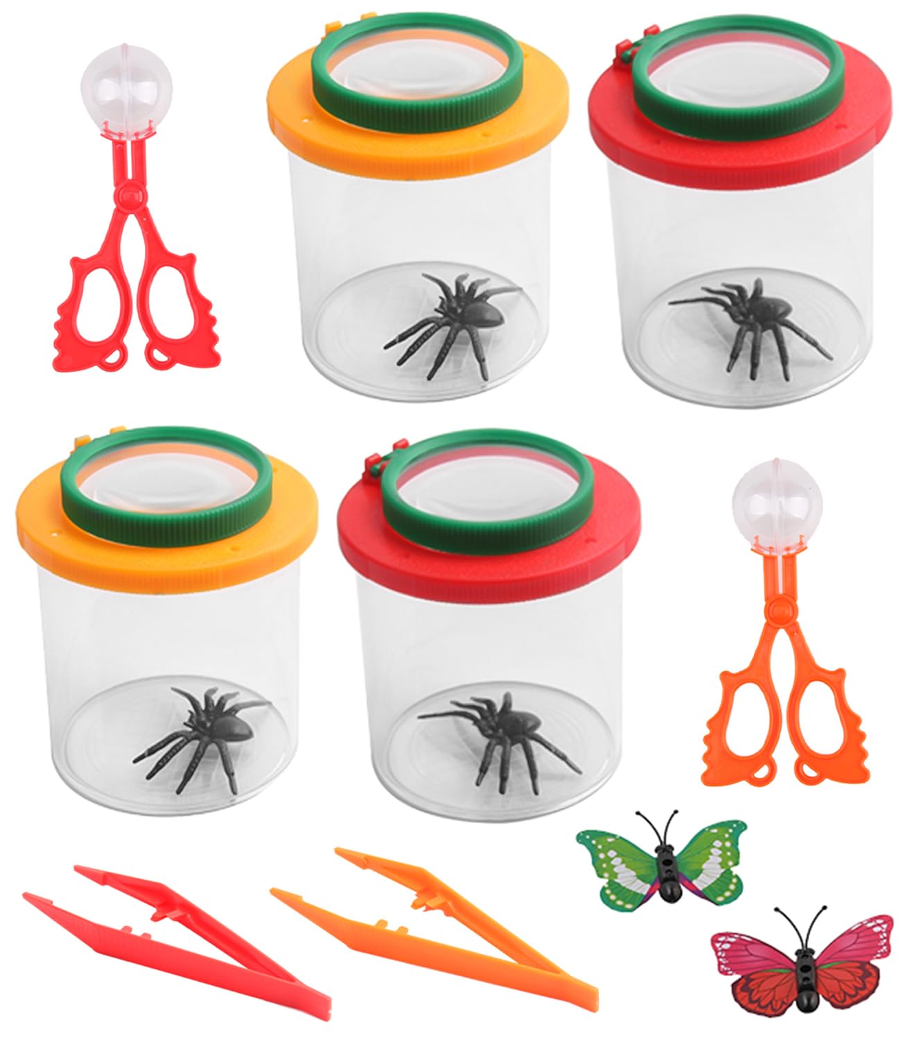Kisvic Lente Di Ingrandimento Per Bambini, 2 Pezzi, Vetro Di Ingrandimento Per Bambini Per Insetti 3 E 6 Scomparti Giocattolo Per Bambini Allaperto Scienza Natura Esplorazione