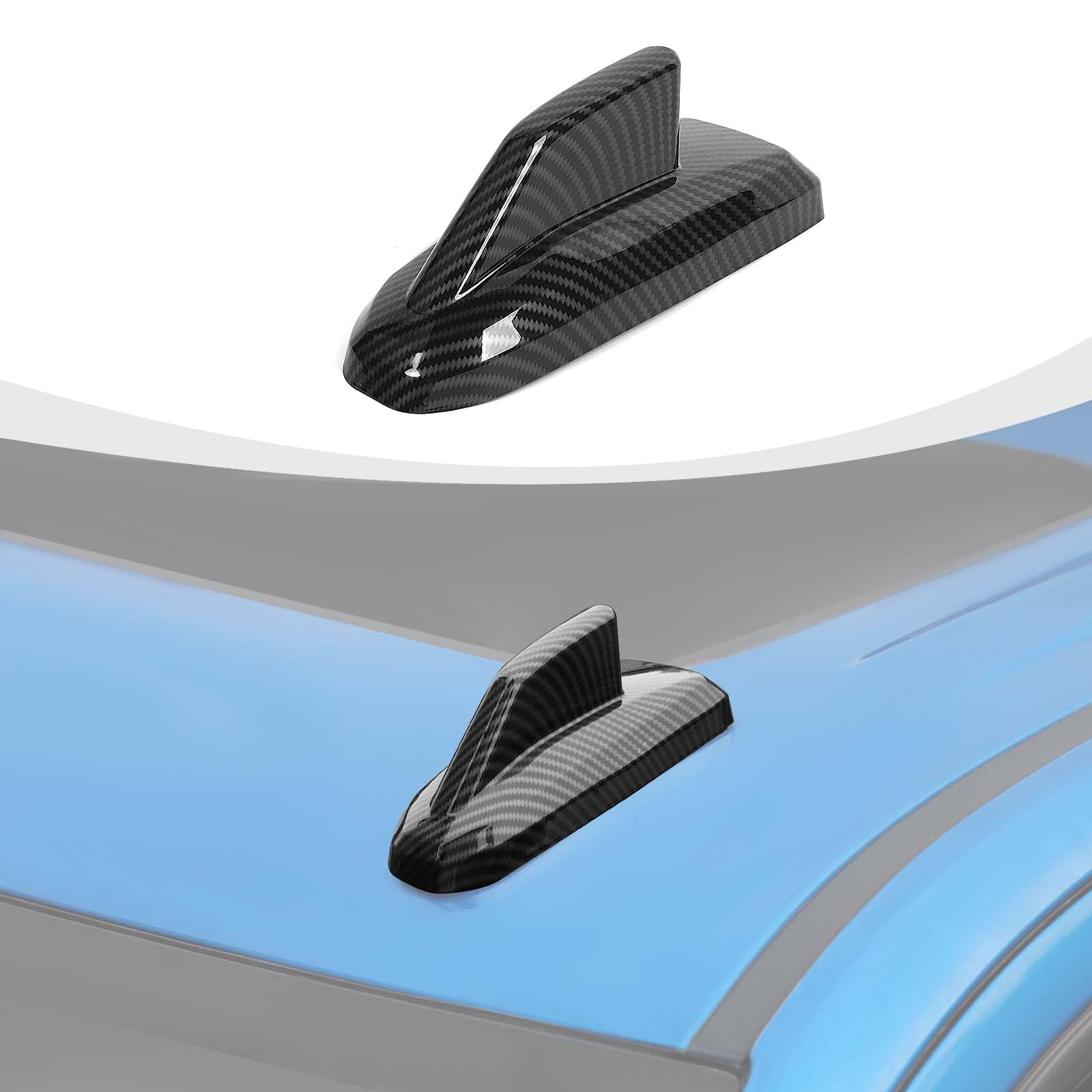 RAZPOY Shark Fin Antenna Base Cover Trim Compatible with Chevy Silverado & Suburban & Tahoe & GMC-Yukon & GMC-Sierra 2019-2024, Carbon Fiber