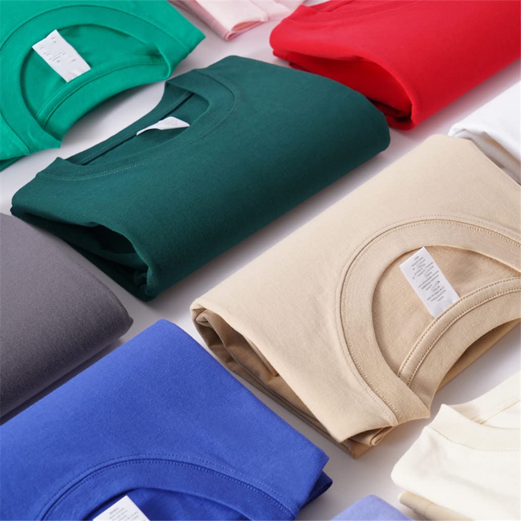 keusyoi Damen Solide Baumwolle T-Shirts Frauen Oversized Casual Weiche T-Shirts Unisex Kurzarm Sommer Shirt Tops