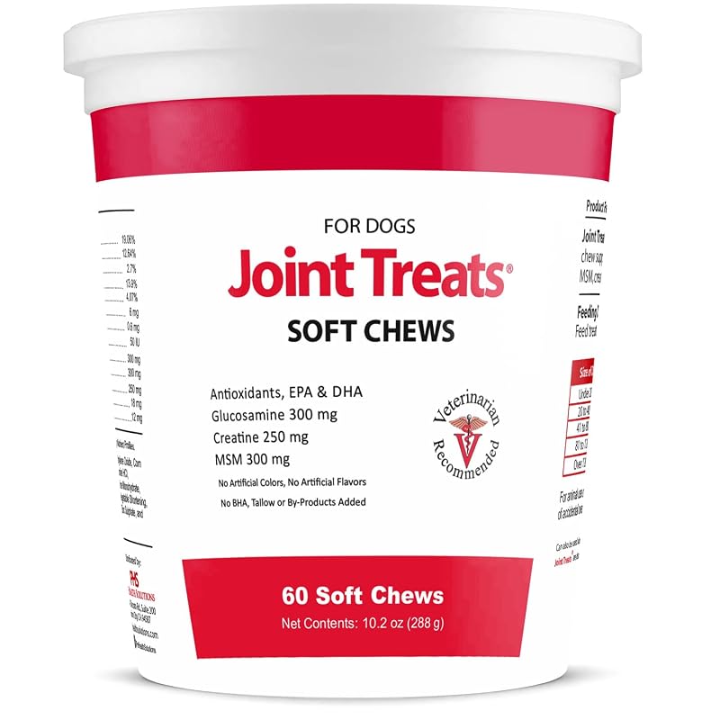 Suplemento para Articulações de Cães Joint Treats com Glucosamina, MSM, Creatina e EPA, 60 Mastigáveis