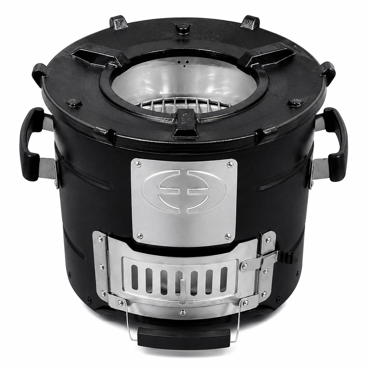 Improved Biomass Cooking Chula Portable Biomass Camping Stove with Cast Iron Cooktop, Adjustable Airflow Control & Ash Tray for Outdoor Cooking, Camping, Emergency & Survival Use-image-8