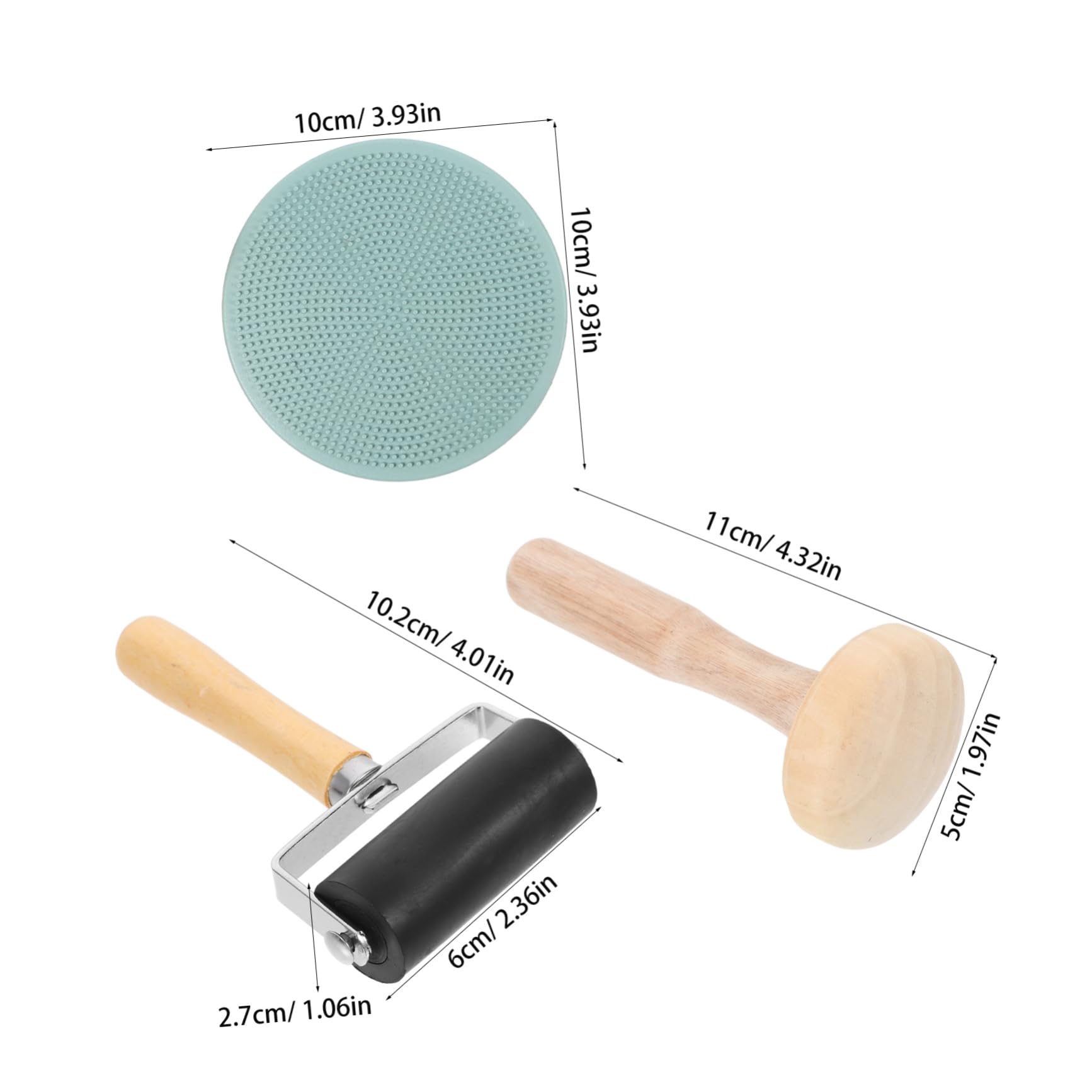 GRIRIW Durable Printmaking Tool Set Woodworking Glue Roller Craft Roller Tool Wood Carving Hammer for Stamp Pad for Projects