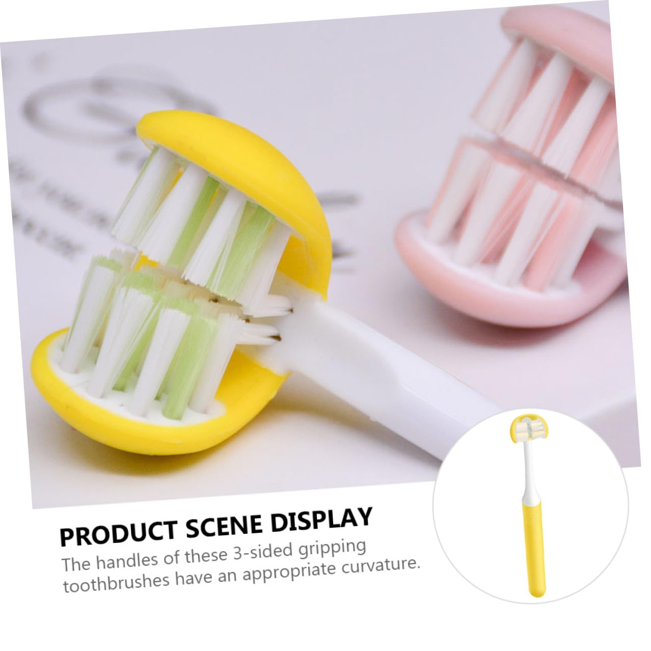 ULTECHNOVO Spazzolino da Denti Manuale 3 Lati per Igiene Orale Setole Morbide, Spazzolino per Pulizia Denti Adulti, Ergonomico e Sicuro per Casa e Viaggio, Testina Flessibile