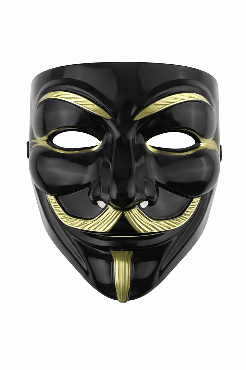 Active Star Vendetta Anonymous Hacker Smile Mask for Adults & Kids, Scary Fancy Dress Costume Accessory for Halloween, World Book Week, Cosplay, Masquerade Party & Themed Events, (Black)