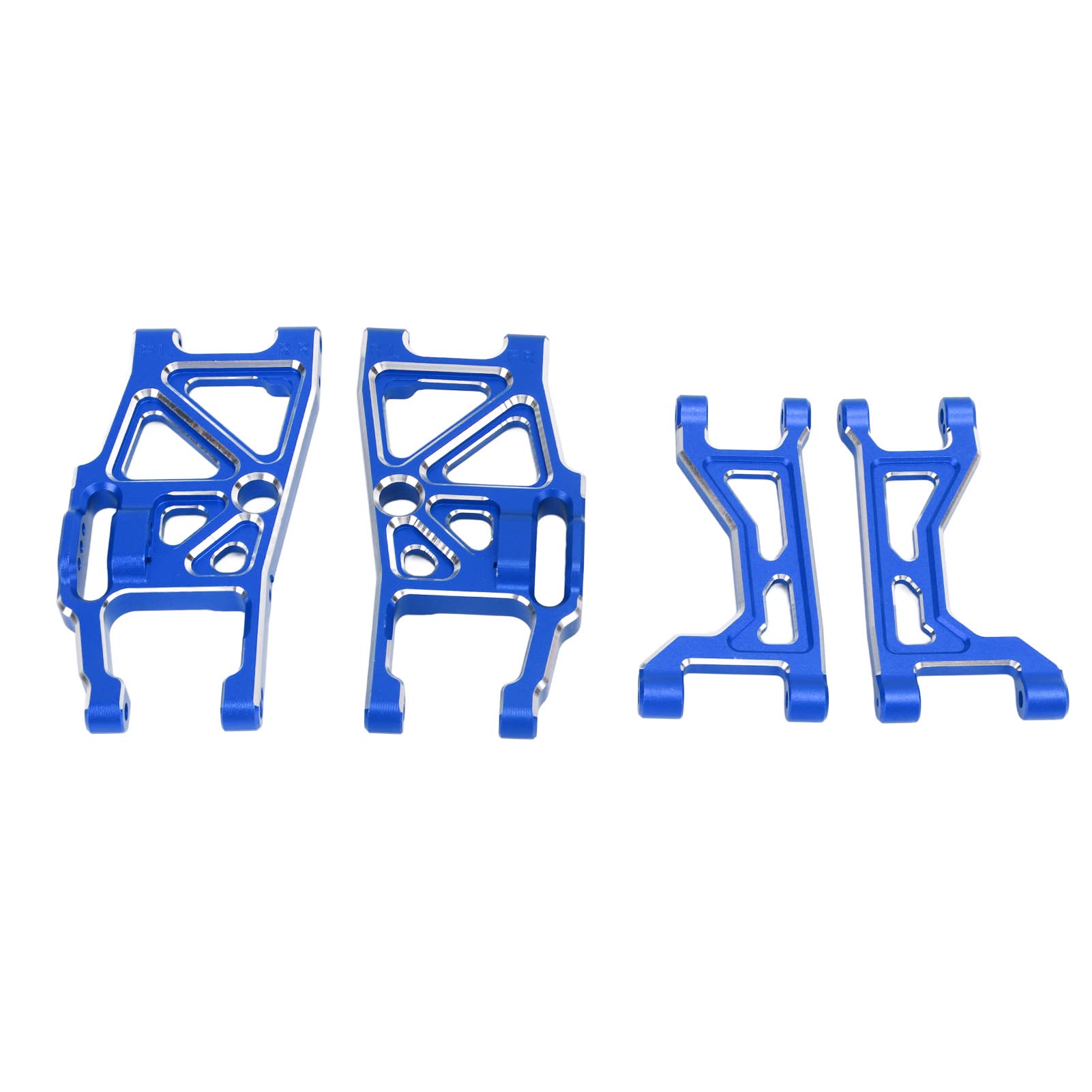 Bardzo wytrzymałe, trwałe, odporne na zużycie części do samochodów Traxxas 1/10 MAXX 2.0 RC ze stopu aluminium przód tył u góry dolne ramiona do zawieszenia 4-częściowy zestaw (ciemnoniebieski)