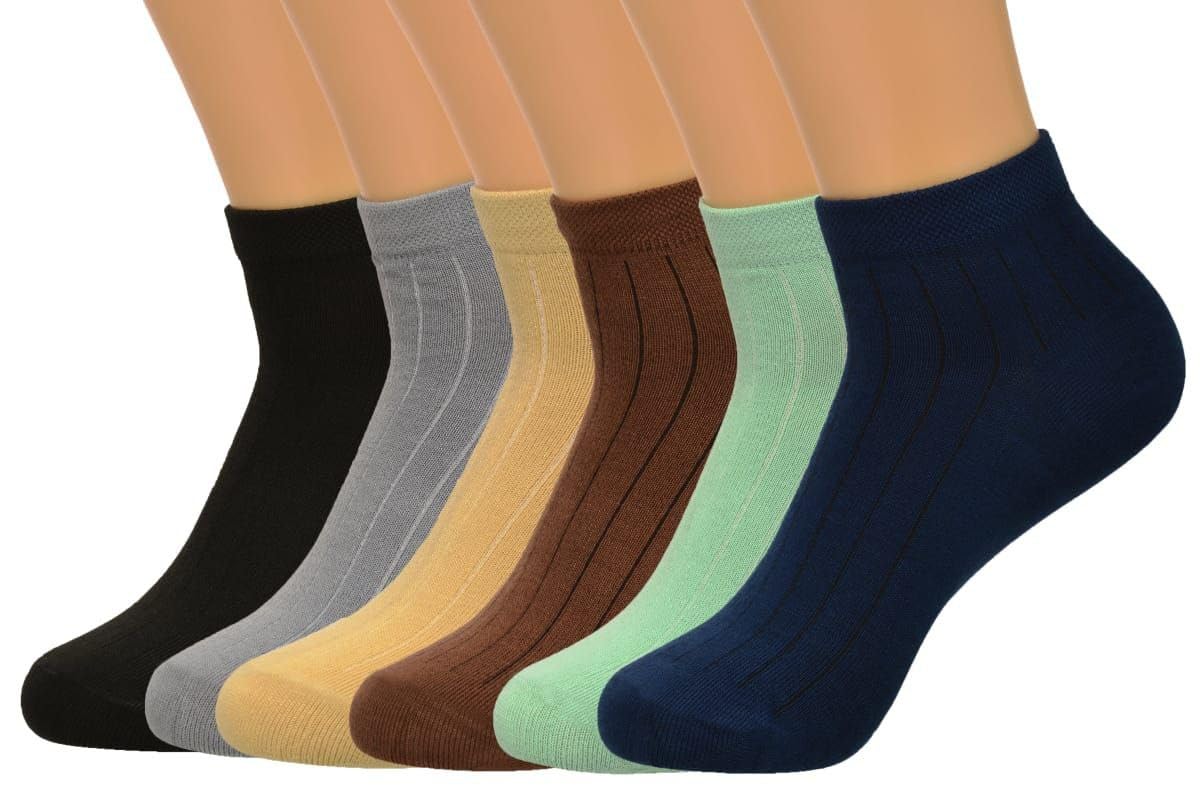 Men's & women Casual High Ankle Sports/Gym | Premium Socks| Made with Cotton & Spandex- Pack of 6(Free Size) (Multicolour) | High Ankle Socks-image-32