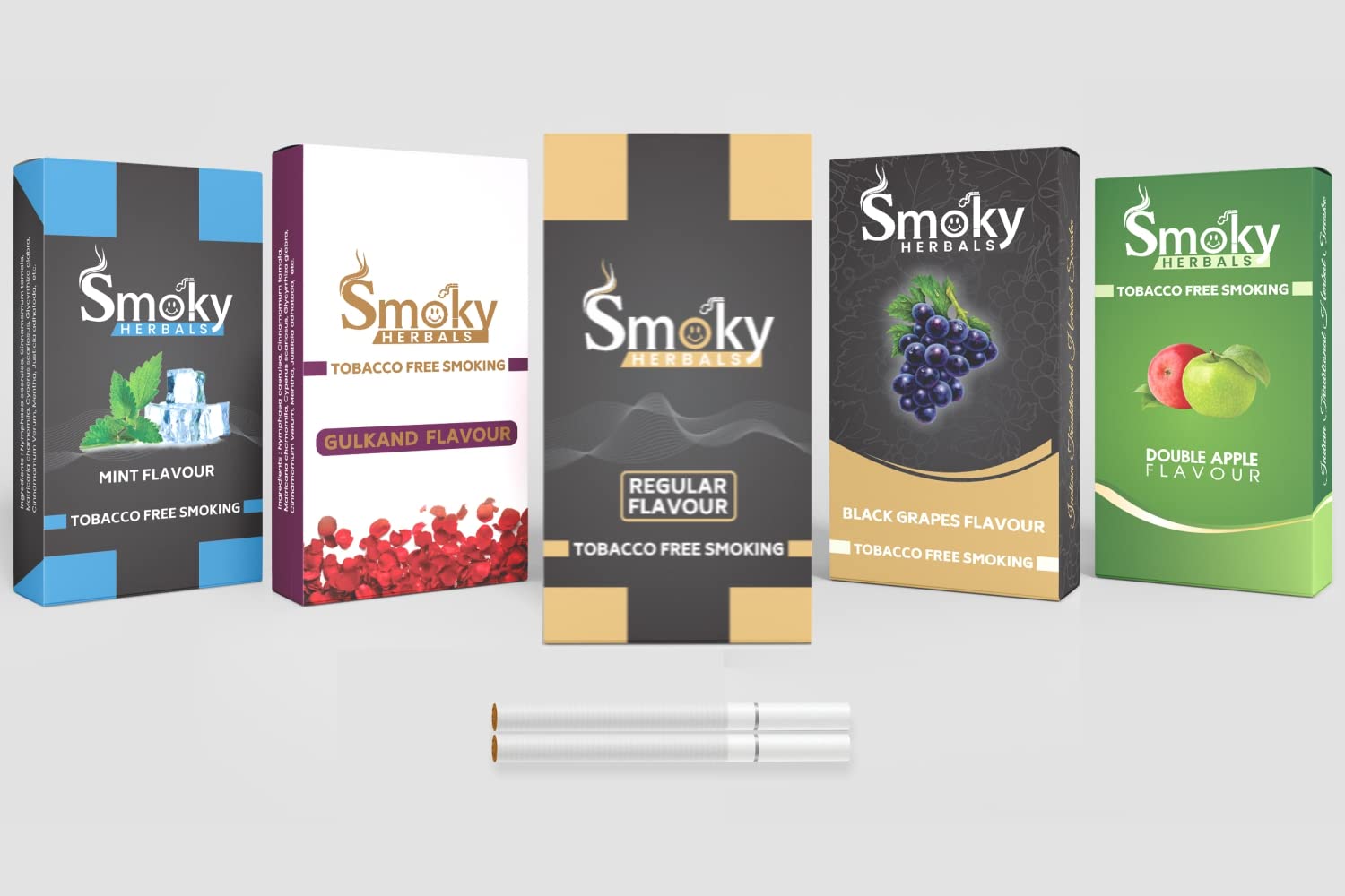 100% Tobacco & Nicotine Free Cigarette for Mood Enhance & Relieve Stress - (Double Apple, Black Grapes, Regular, Gulkand, Mint) - Pack of 5 Flavours-image-27