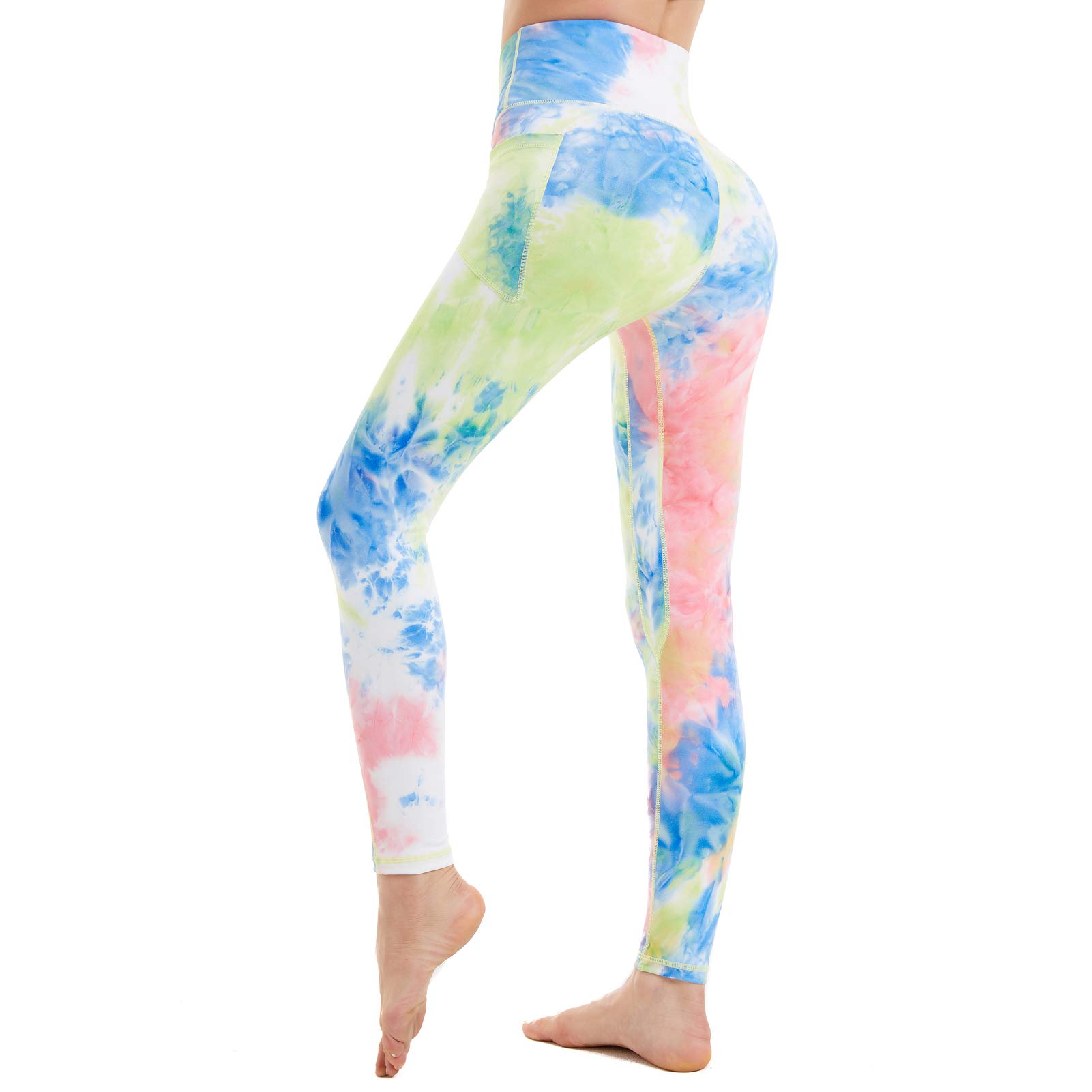 AMYTIS LINGERIE Leggings Deportivos para Mujer Pantalones de Yoga de Cintura Alta con Bolsillos elásticos Ajustados Estiramiento en 4 direcciones Compresión anticelulítica y Levantamiento de glúteos