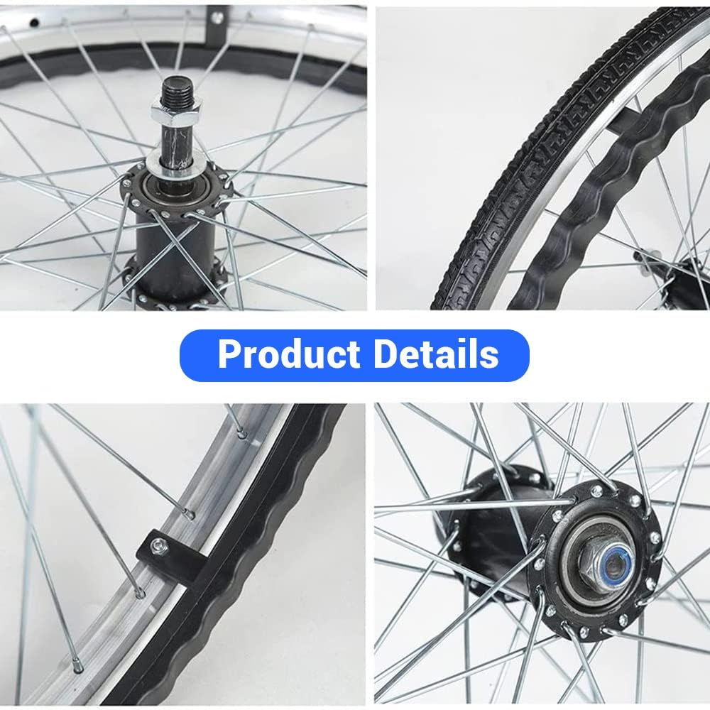 Ruedas Para Sillas De Ruedas 20 22 24 Pulgadas Rueda De Poliuretano Sólido De Repuesto A Prueba De Pinchazos, Accesorios Recambio De Ruedas(Black,2Pcs-22in/55cm)