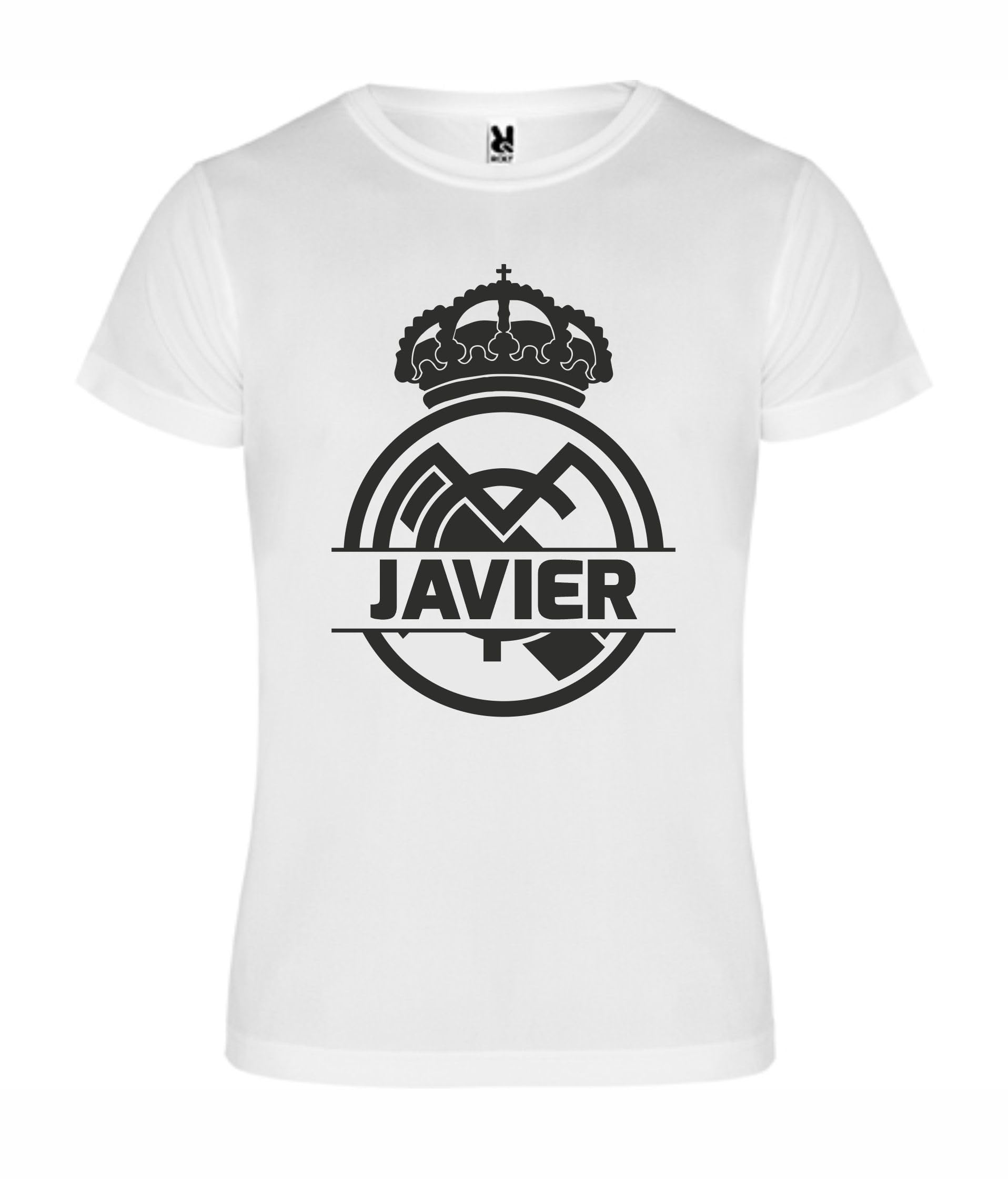 ARONE TEXTIL Camiseta personalizada futbol, Camiseta personalizada niño futbol, Camiseta Personalizada Madrid. Camisetas personalizadas deportes unisex. (12 AÑOS, Blanco)