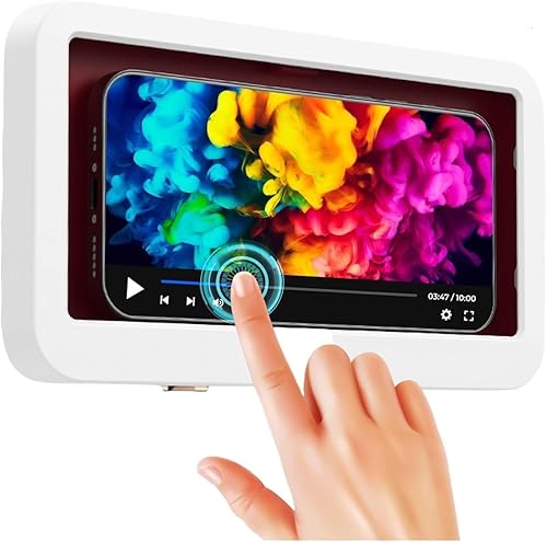 Funda impermeable para baño, soporte para ducha, caja de teléfono, impermeable, universal, soporte para teléfono, soporte de pared, espejo de