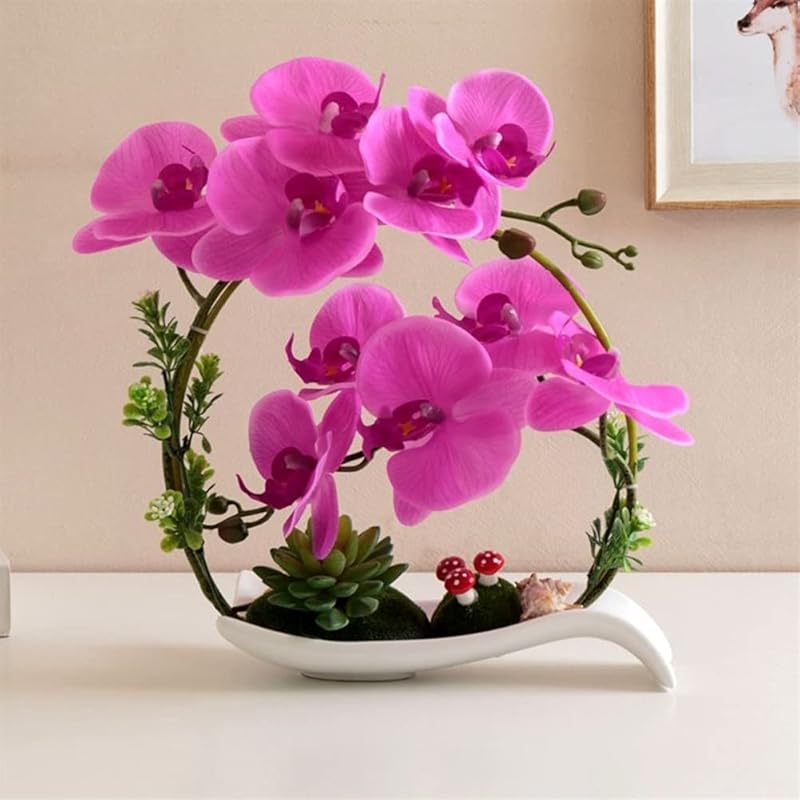 ホーム キッチン シルバーピーチ 花瓶 偽の花phalaenopsisの植物の家の植物の家のリビングルームの手配の飾りピンク 紫 白 30cmのための植物 Color Purple 9vdjmyd0fi Coreseamores Com Br