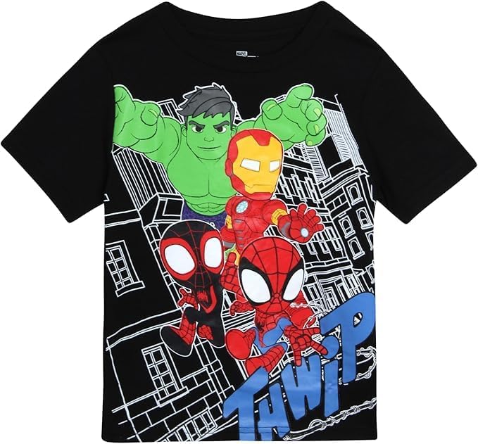 Marvel Spider-Man Boys Graphic Tees - 4 Pack Spider-Verse Comic Spidey and Friends Graphic T Shirts for Toddler & Little Boy - Image 5
