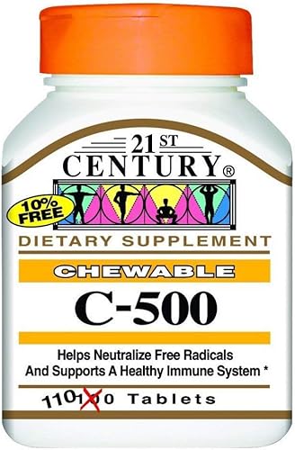 21ST Century C 500 mg Naranja masticable 110 TABS