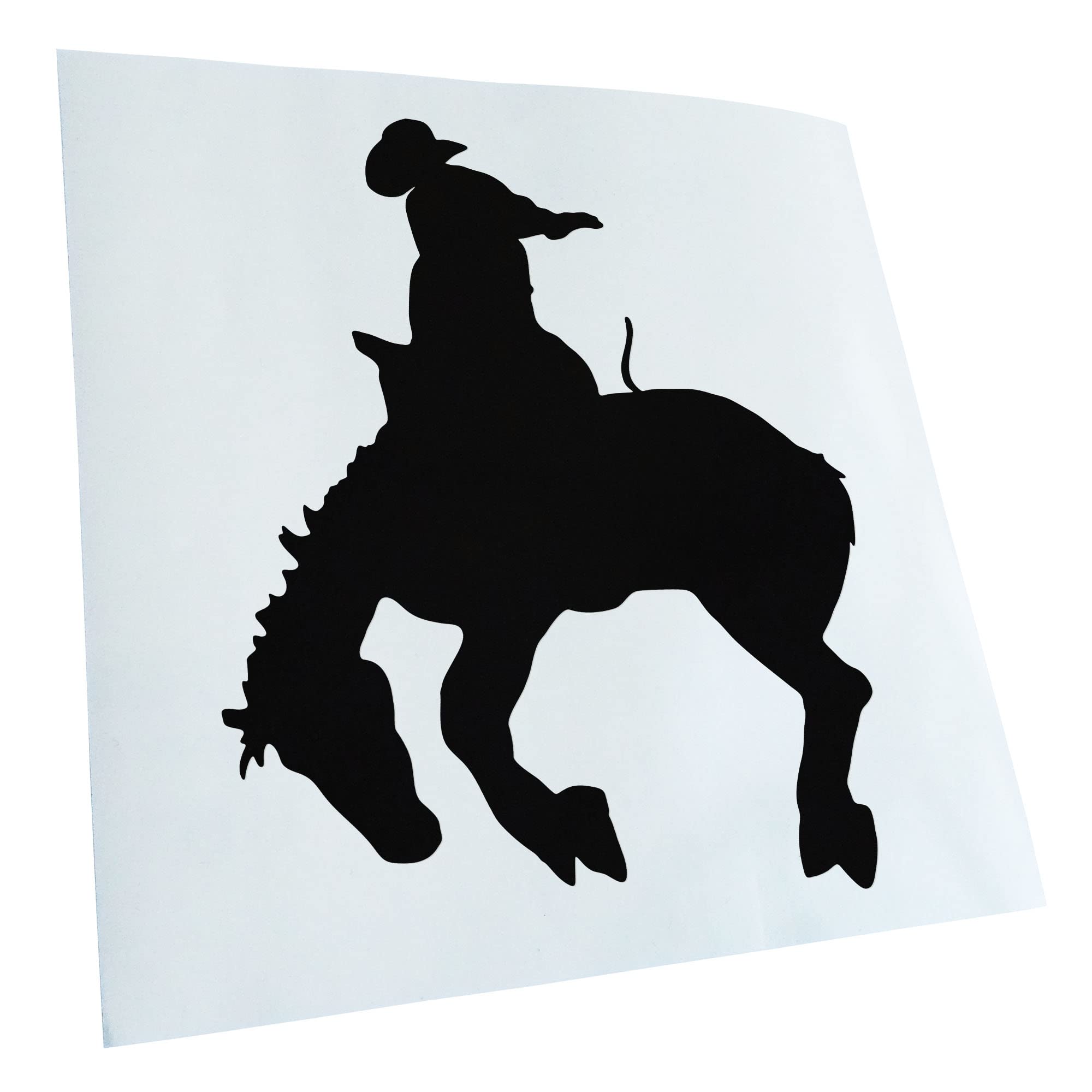 Kiwistar - Car Sticker - Black - 40 x 33 cm Cowboy with Horse Rodeo 2 Stickers for Car, Laptop, Bicycle, Truck, Motorcycle Multicoloured JDM Decal Racing