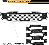 Vista 5 de Rejilla de parachoques superior cromada delantera compatible con Kia Forte5 Hatchback EX LX 2017 2018 reemplaza 86350A7810 86350-A7810