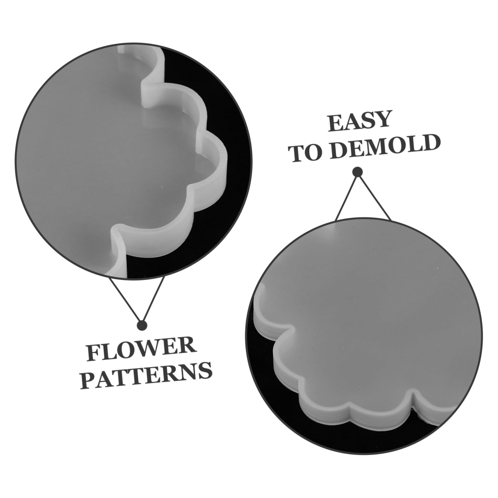 SEWACC Moule en Silicone Fleur pour Résine, 1 Set, Blanc, Grand Plateau