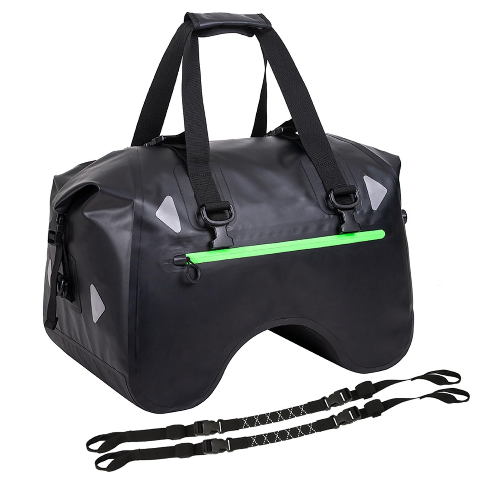 Motorrad Hecktasche Saddlebag Multifunktionale Gepäcktasche wasserdichte Motorrad-Rücksitztasche PVC-Motorrad-Trockenbeutel Geeignet Für Motorradfahren, Bootfahren Und Angeln(Black,50L)