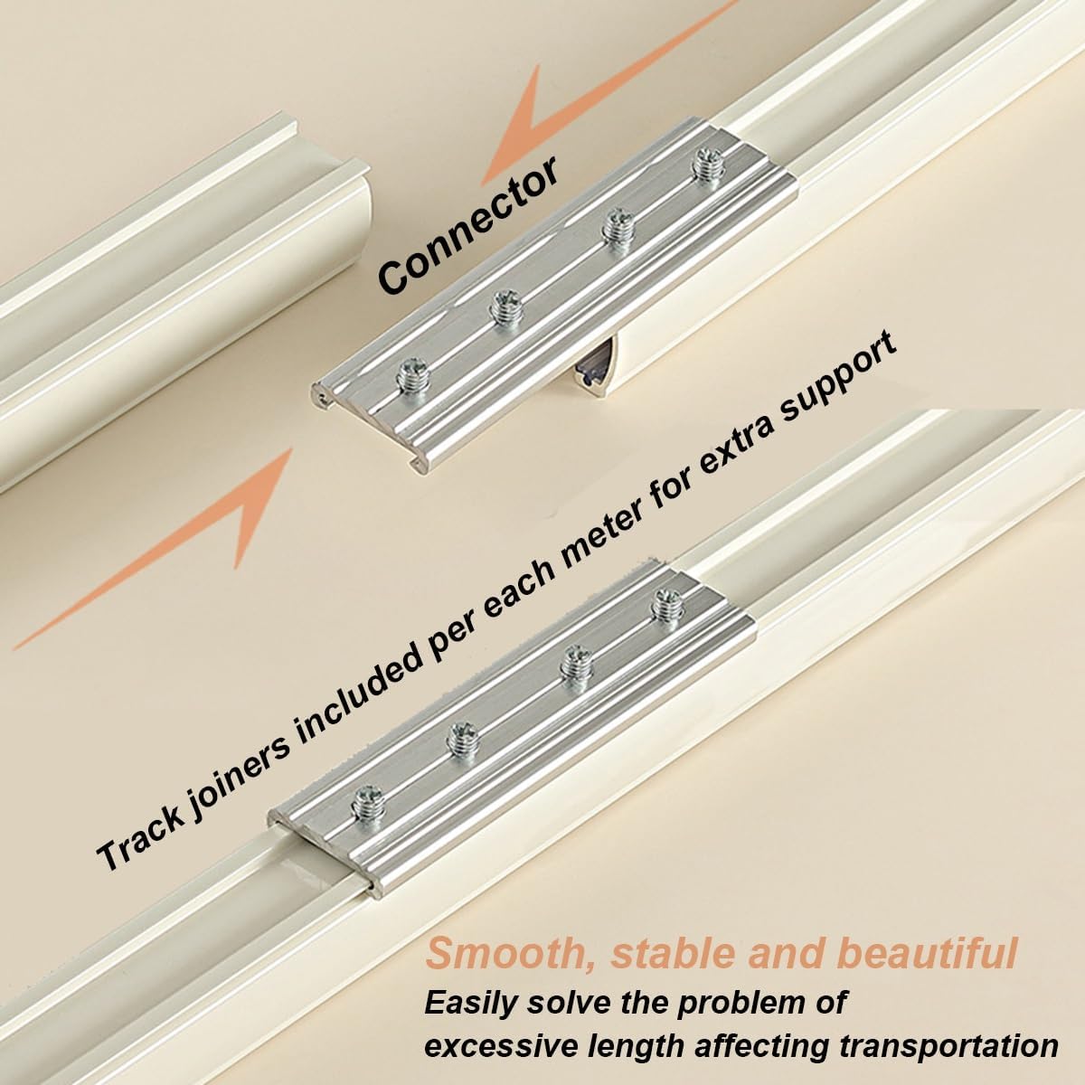 Heavy-Duty Aluminum Curtain Track Set for Room Divider, Adjustable 3ft-20ft, Wall/Ceiling Mounted, Ideal for Bedroom, Dining Room, Living Room, Easy Installation