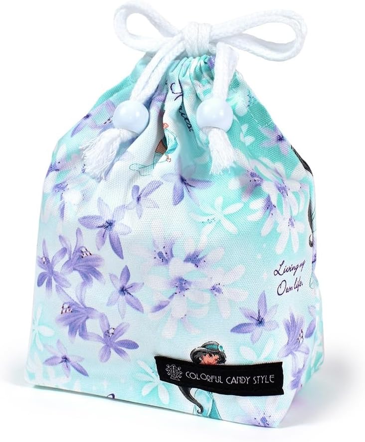 COLORFUL CANDY STYLE N3592400-NVL2603 Disney Cup Bag, Girls, Drawstring Bag, Small, Kids, Elementary School, Entrance Kindergarten Entrance, Jasmine Aladdin, Jasmine, Princess Jasmine, Jasmine, Name