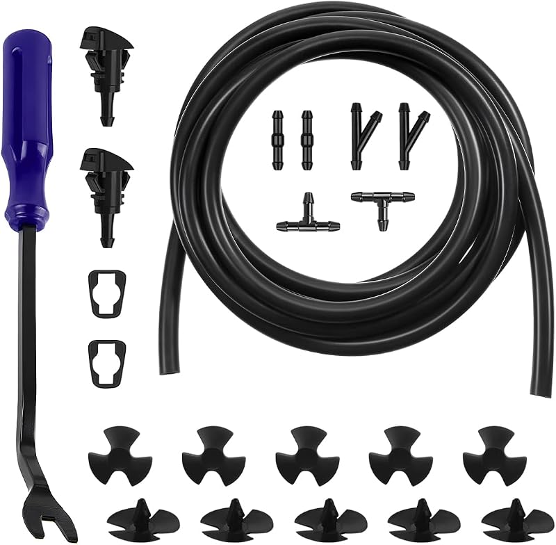 Kit de mangueira e bicos do lavador de para-brisa BWBWND com conectores – 22 peças