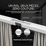 Quoya Rail de rideau électrique intelligent QL600, moteur motorisé, longueur réglable jusqu'à 3 m, compatible Alexa, Google, Siri, Apple Watch (supports muraux non inclus) - 2