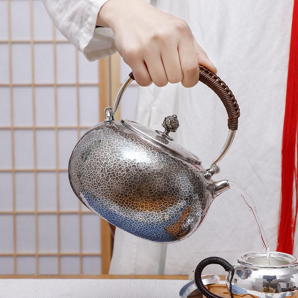 Amazon.com: 999 Sterling Silver Kettle Pure Handmade Hammered