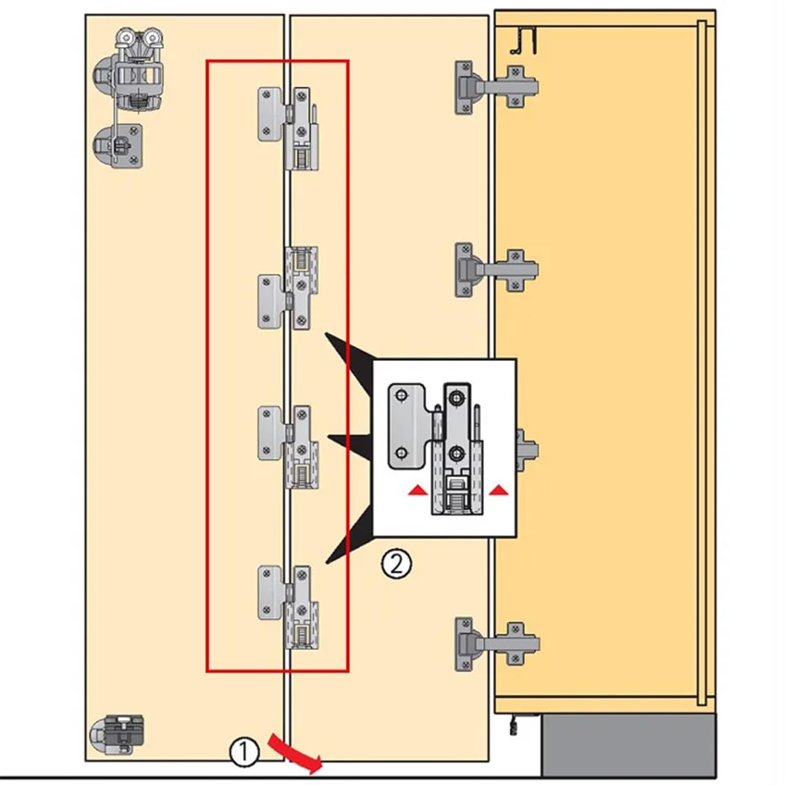 Fensterscharniere Türscharniere, 4 stücke Falttür Scharnier Bi-fold Schrank Schrank Schrank Schrank Verfolgt Hängen Schiebetür Scharnier