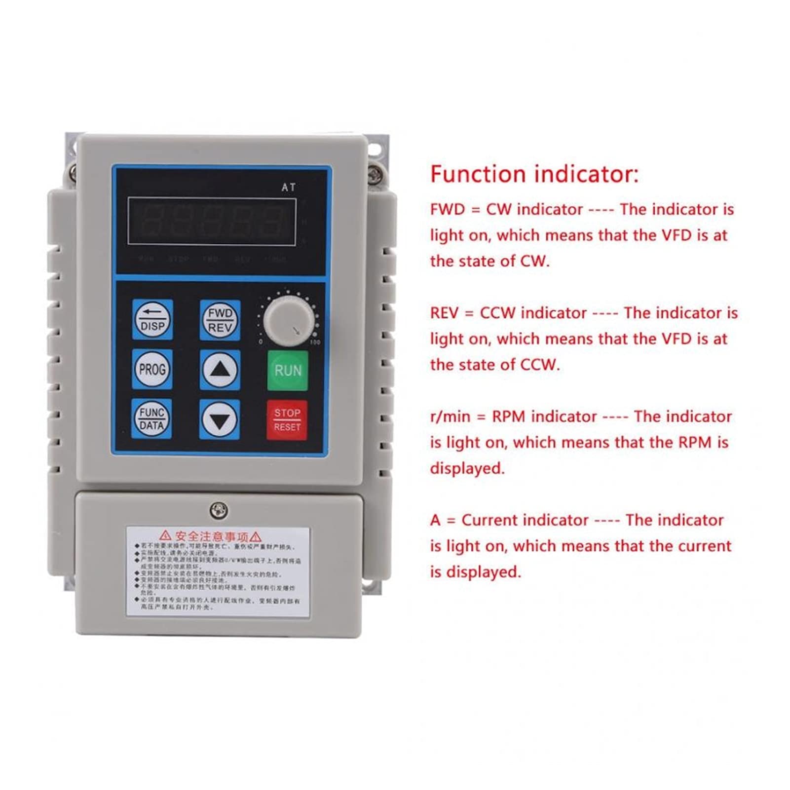 VFD, Variatore di frequenza VFD. Regolatore velocità Inverter Singola frase 1pc 0.75kw,Multi-protezione