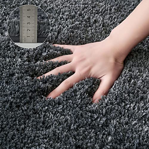 MIULEE Bath Mat Non Slip Absorbent Bathroom Soft luxurious Shower Small Mat Doormat Inside Rugs Kitchen Rugs Carpet Mat Washable for Bathroom Bedroom Kitchen Entrance 40x60 cm Dark Grey - Image 2