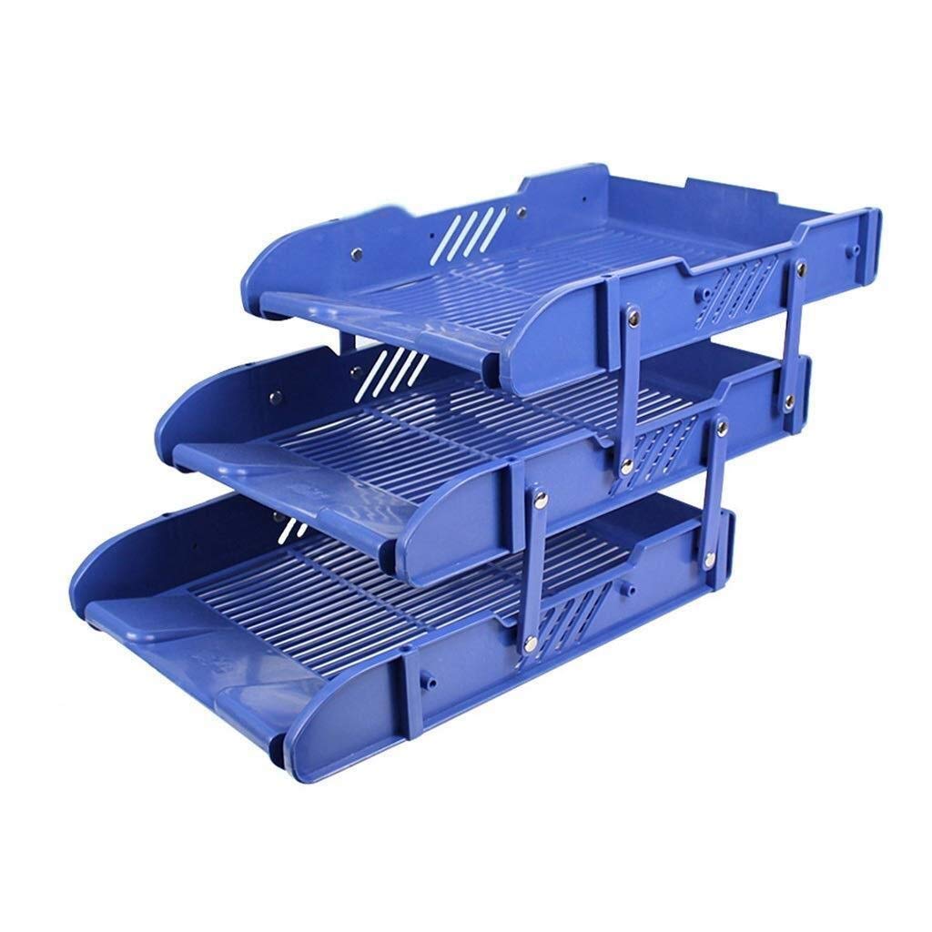 Bandeja organizadora de cartas de plástico apilable para soporte de archivos de carga frontal, organizador de documentos de escritorio y almacenamiento de papel