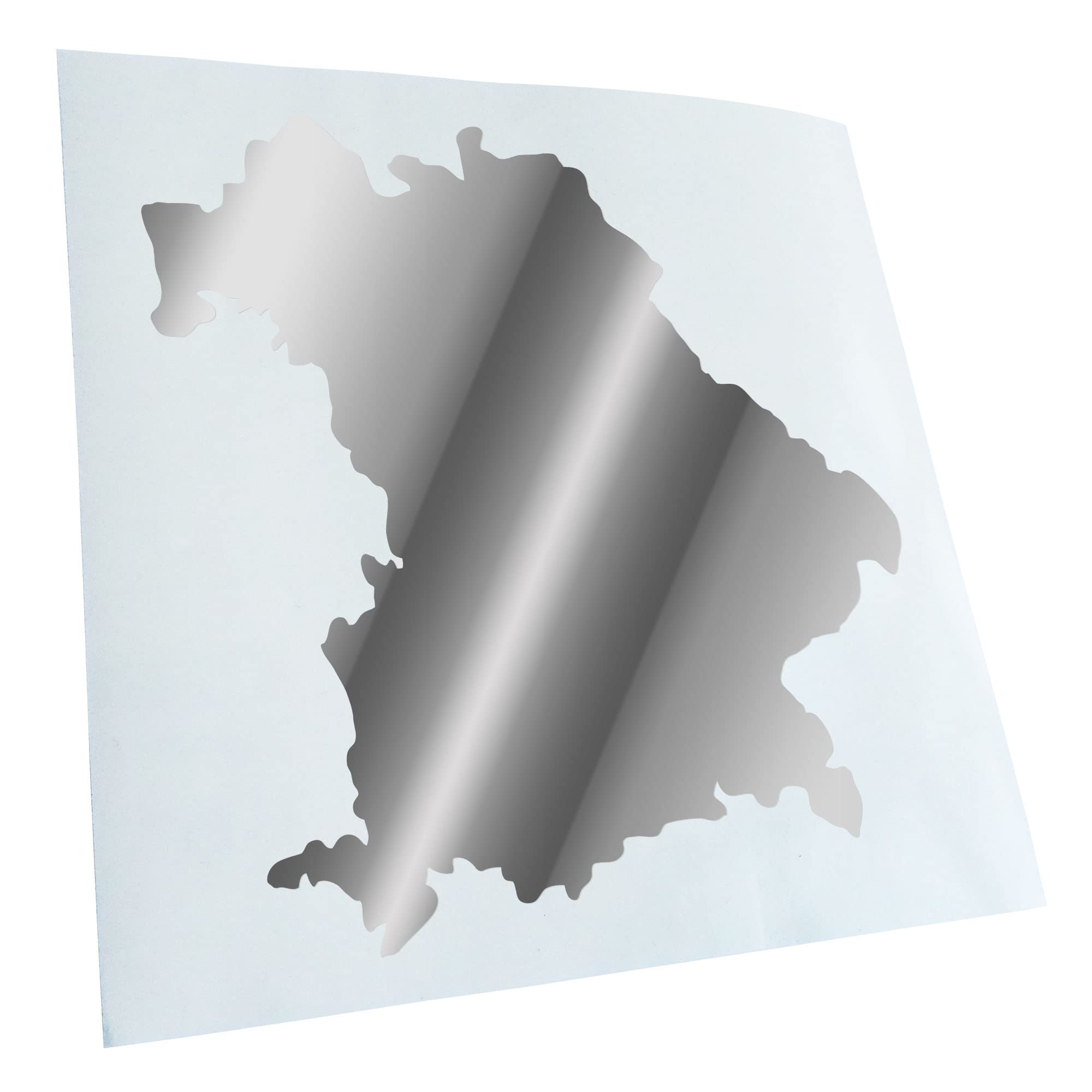 Kiwistar - Car Sticker - Chrome - 40 x 36 cm Bavaria Germany Silhouette - Rear Window Car Sticker Weatherproof for Car Truck Moped Truck - Sticker Exterior Self-Adhesive Tuning Accessories for Windows