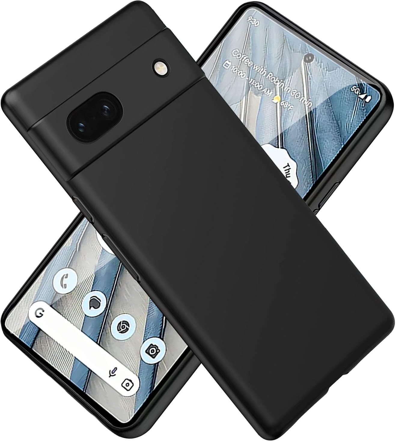 保護フィルム付き｜Google Pixel 7A ケース シンプルなブラックの 