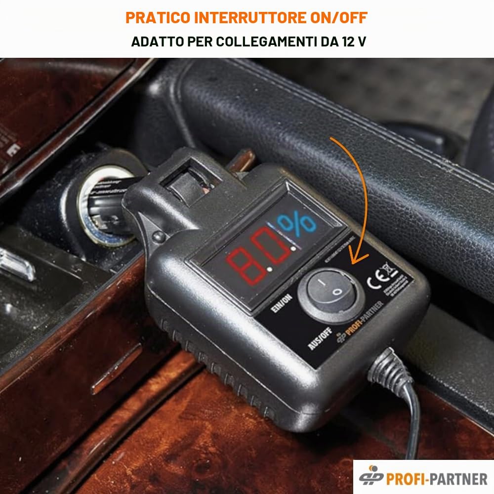 Kit di avviamento auto per accendisigari, connessioni 12 Volt, cavo da 6 m, con display, facile da usare, soluzione salvaspazio, auto, batteria di avviamento, aiuto in caso di guasto