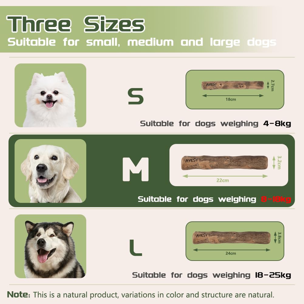 AYESY Coffee Wood Dog Chew, Dog Dental Care and Puppy Teething Chew Toys,Natural Long Lasting Coffee Wood Stick for Dogs and Puppies,M - Image 2