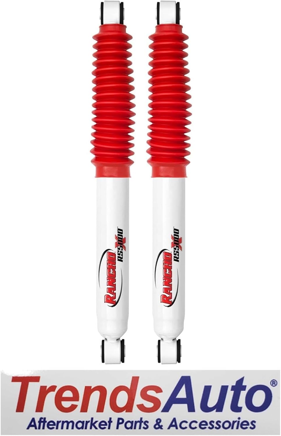Pair of Rancho RS5000X Series Rear Shocks fits 2000 2002 Ram 2500 4WD with 0" Rear Lift | Improves Handling & Performance | Includes TrendsAuto Decal