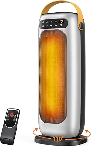 Calentador de espacio, calentadores eléctricos de cerámica PTC de 1500 W para uso en interiores con control remoto, calentador de habitación de 4