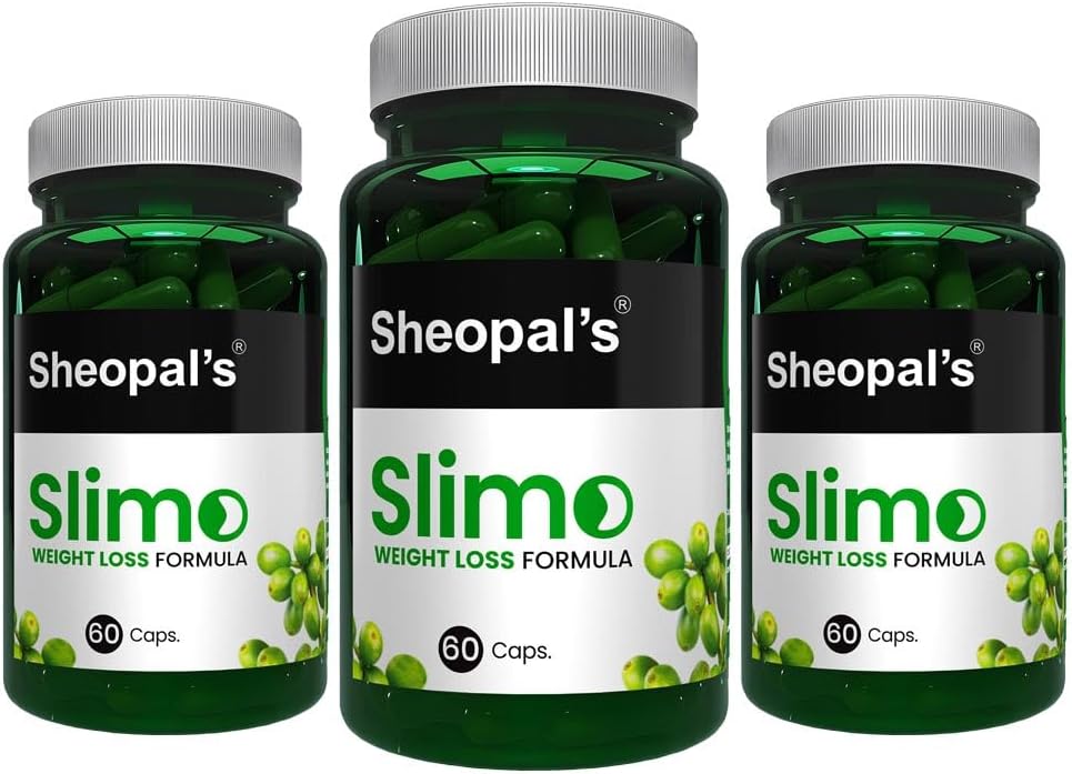 Sheopals Slimo Advance Weight Loss Supplement – Natural Fat Burner with Chlorogenic Acid & Antioxidants – Helps To Boosts Metabolism, Controls Appetite, Burns Belly Fat – 60 Capsules (Pack of 3)